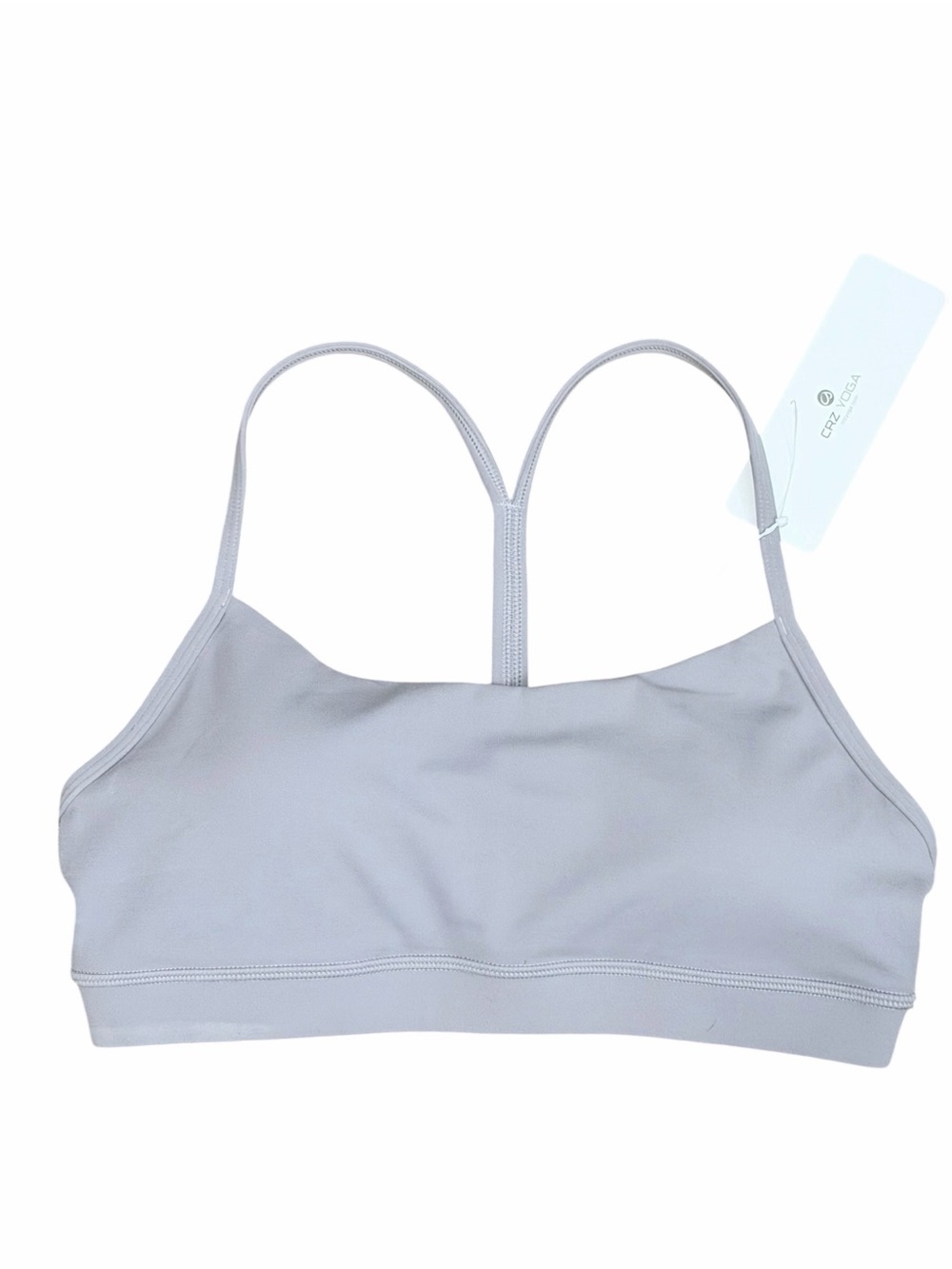 CRZ YOGA Light Gray Strappy Sports Bralette